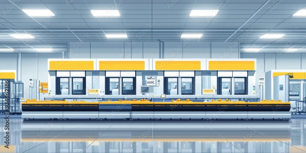 Obraz premium Continuous monitoring of equipment in a pharmaceutical clean room production line, maintaining high production standards