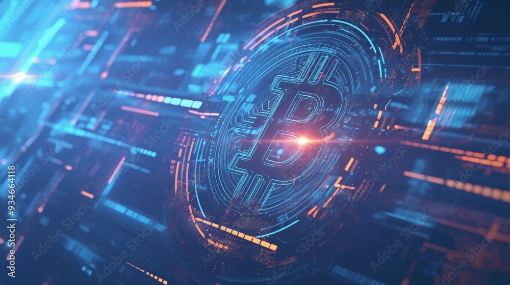 Obraz premium 暗号通貨と未来の金融1