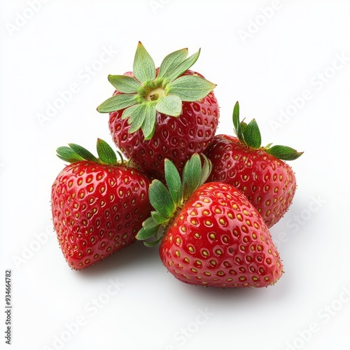 Close up of strawberry on an isolated white background