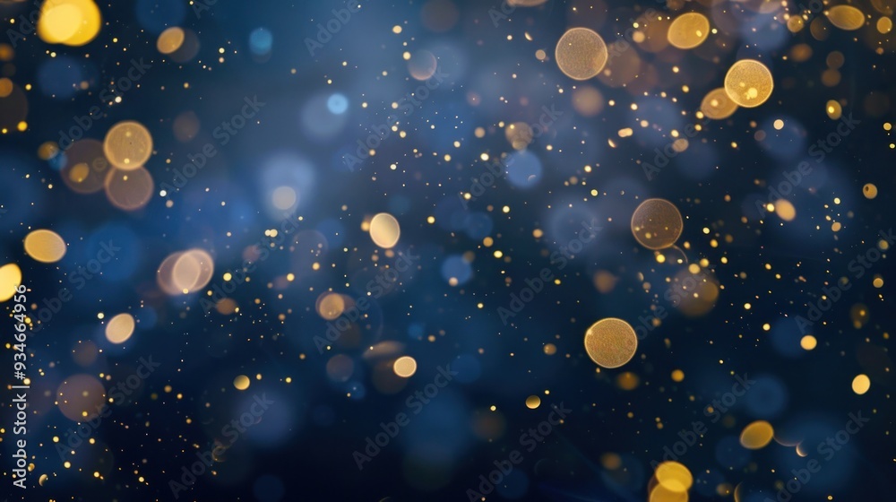 Abstract Blue and Gold Bokeh Background