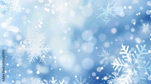 Winter Wonderland: Blue & White Snowflakes Background