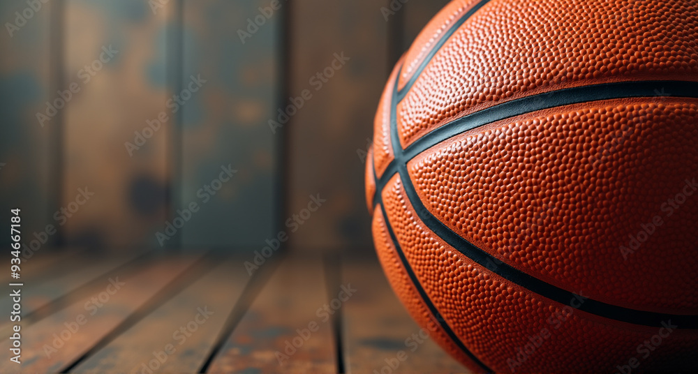 Fototapeta premium basketball ball on the court