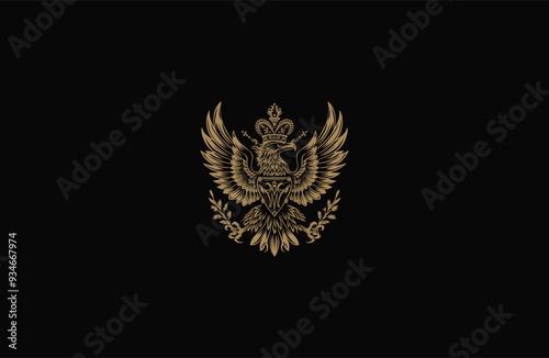 Eagle royal crest vintage design vector illustration