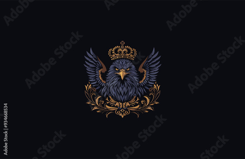 Eagle royal crest vintage design vector illustration