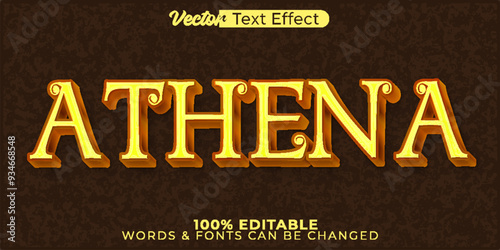 Athena Vector Text Effect Editable Alphabet History Mythology Ancient