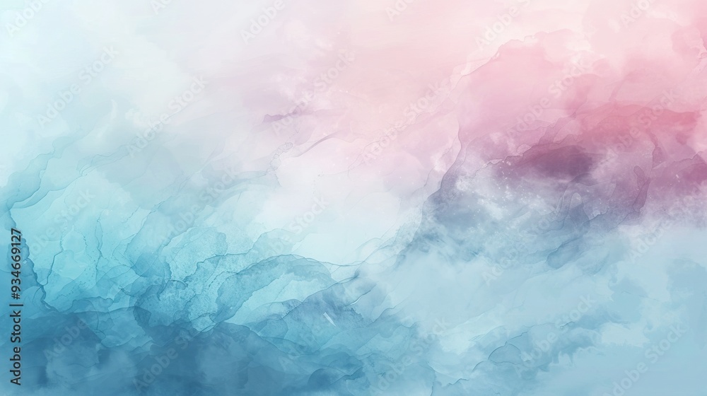 Abstract Watercolor Painting with Blue and Pink Hues Abstract Watercolor Painting with Blue and Pink Hues