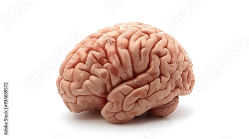 Isolated brain on white background with copy space.