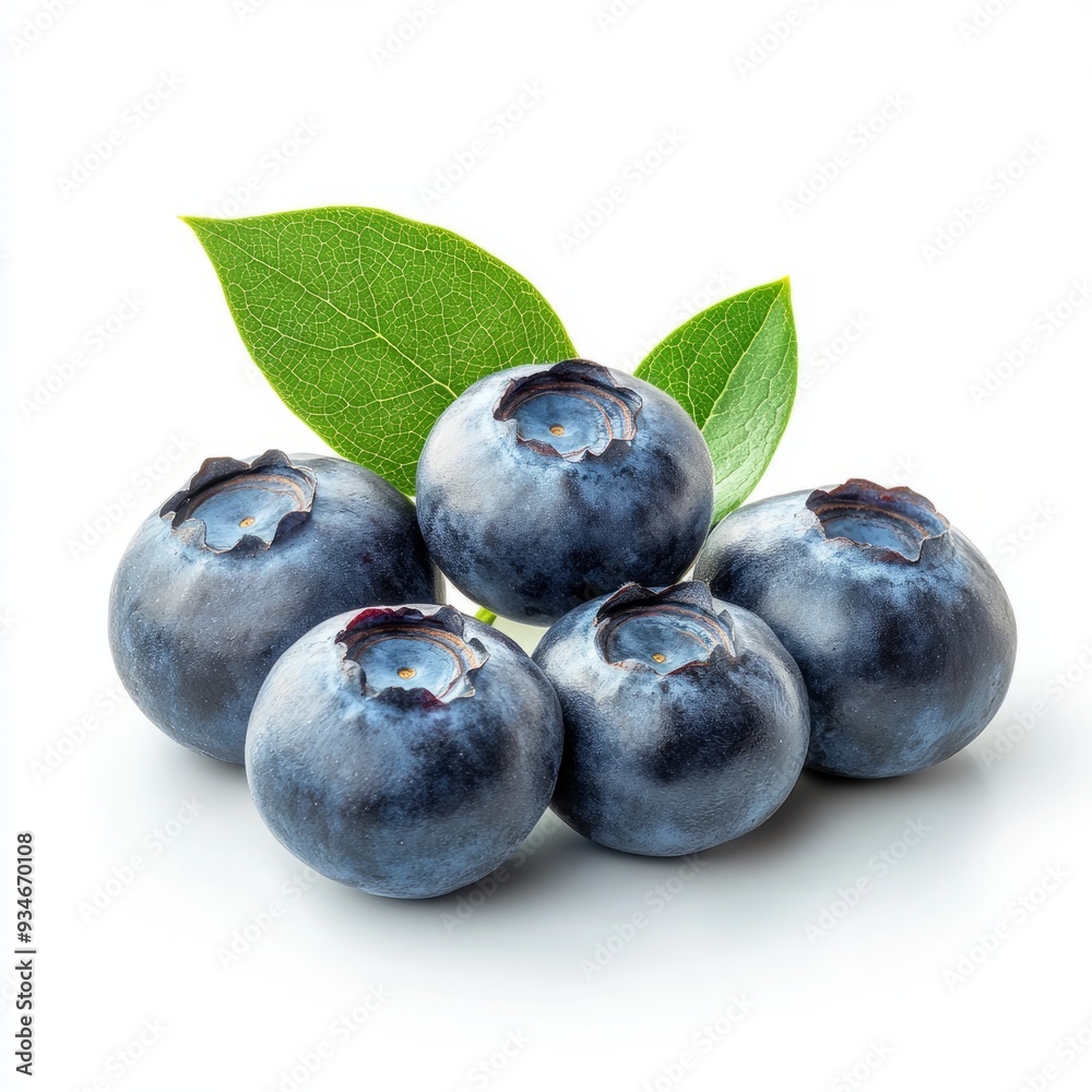 Obraz premium Close up of blueberry on an isolated white background