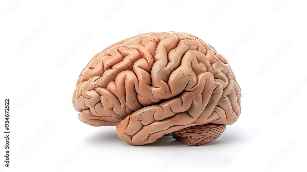 Isolated brain on white background with copy space. Isolated brain on white background with copy space.