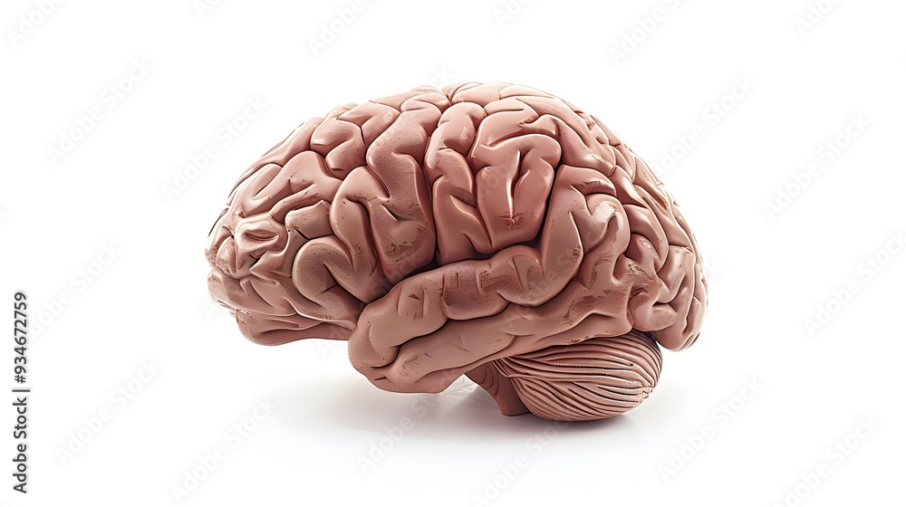 Isolated brain on white background with copy space. Isolated brain on white background with copy space.
