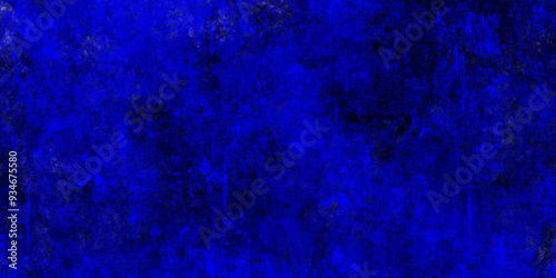 Abstract blue grunge background old wall graffiti with crack art in blue, abstract textured watercolor paint illustration deep dark blue and black background, nice blue dark space abstract background.