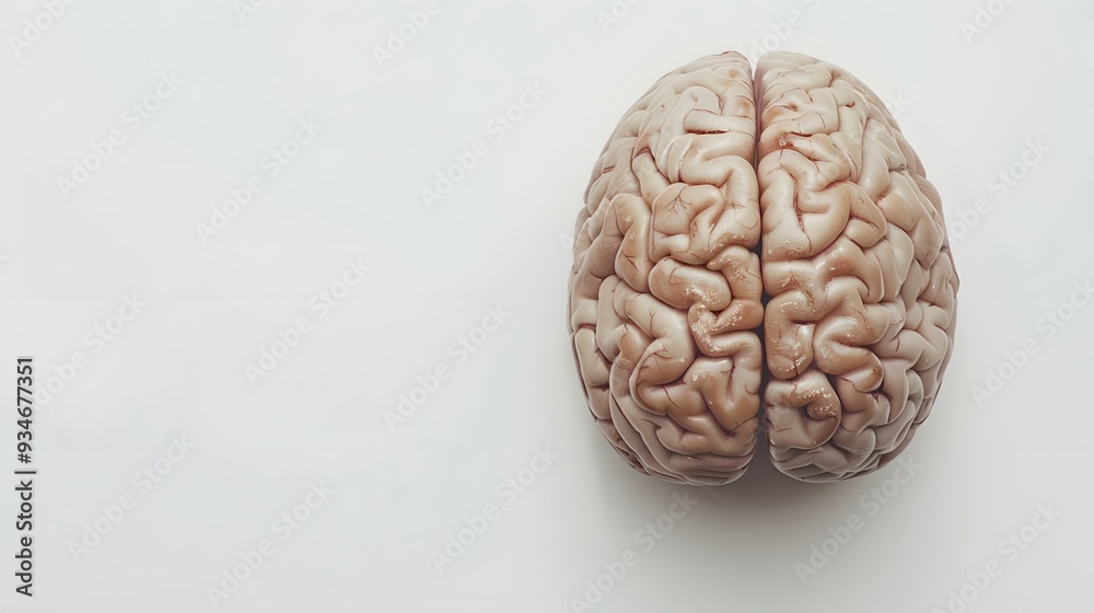 Isolated brain on white background with copy space. Isolated brain on white background with copy space.