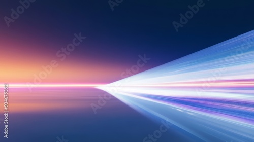 Wallpaper Mural Science and technology background, futuristic background, science and technology Universe, horizon, pure blue background, flowing, technical glow belt, interstellar energy, future, minimalist style,  Torontodigital.ca