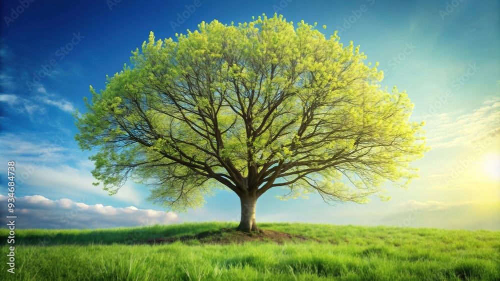 Fototapeta premium Sprouting tree branches in spring , nature, seasonal, growth, fresh, green, springtime, outdoors, environment, beauty, flora