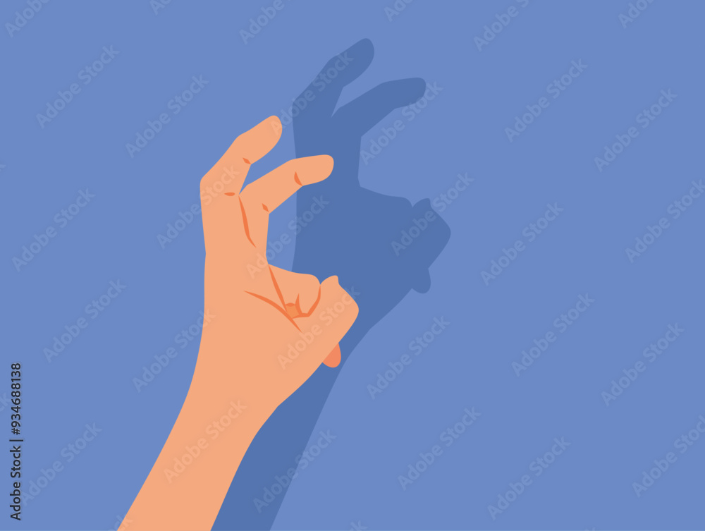Hand Making Bunny Silhouette in Theatrical Show Vector Illustration. Parent doing a simple entertaining trick during creative activity
Hand Making Bunny Silhouette in Theatrical Show Vector Illustration. Parent doing a simple entertaining trick during creative activity