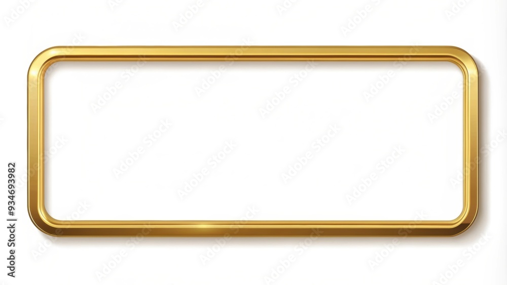 Front view of long golden rounded corner rectangular frame, golden, rounded, rectangular, frame, borders, design, elegant Front view of long golden rounded corner rectangular frame, golden, rounded, rectangular, frame, borders, design, elegant