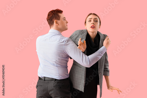Business man molesting his ...