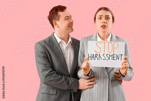 Business woman holding pape...