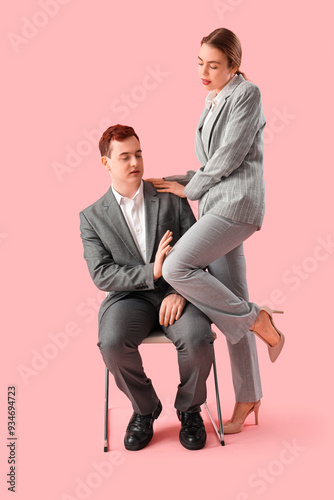 Business woman molesting he...