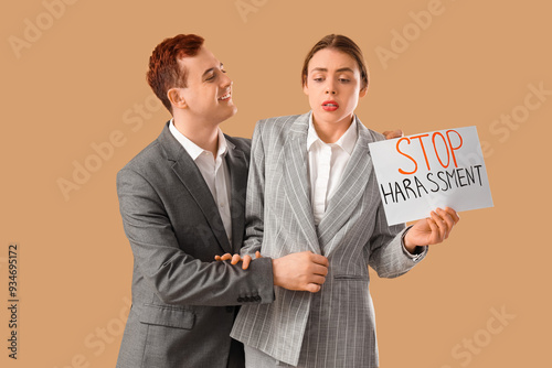 Business woman holding pape...