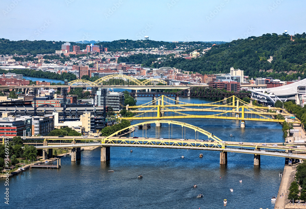 Bridges across the Allegheny River in Pittsburgh Pennsylvania