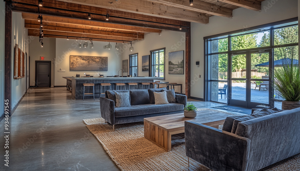 Modern Farmhouse Hotel Lobby Cozy and Stylish high detail Modern Farmhouse Hotel Lobby Cozy and Stylish high detail