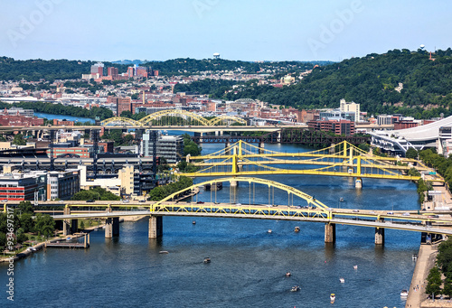 Obraz na płótnie Bridges across the Allegheny River in Pittsburgh Pennsylvania w salonie