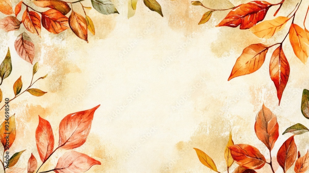 Watercolor frame featuring autumn leaves Watercolor frame featuring autumn leaves