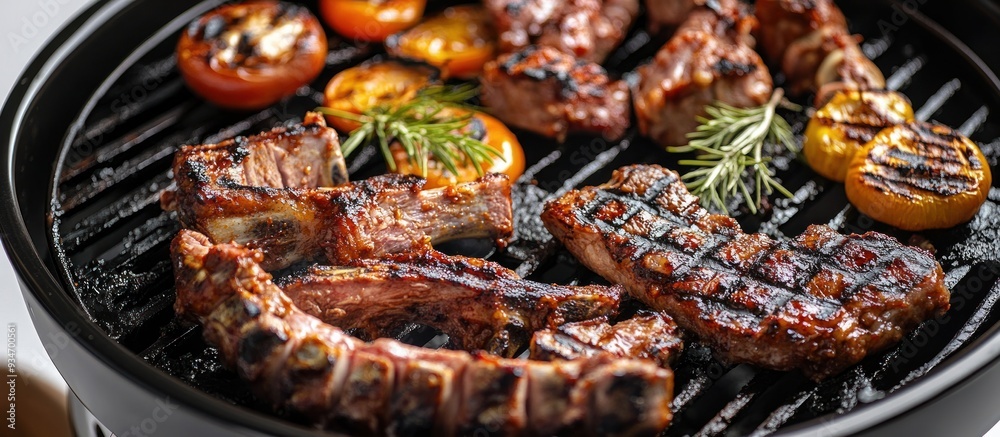 Delicious Grilled Meat and Vegetables on a Barbecue Delicious Grilled Meat and Vegetables on a Barbecue