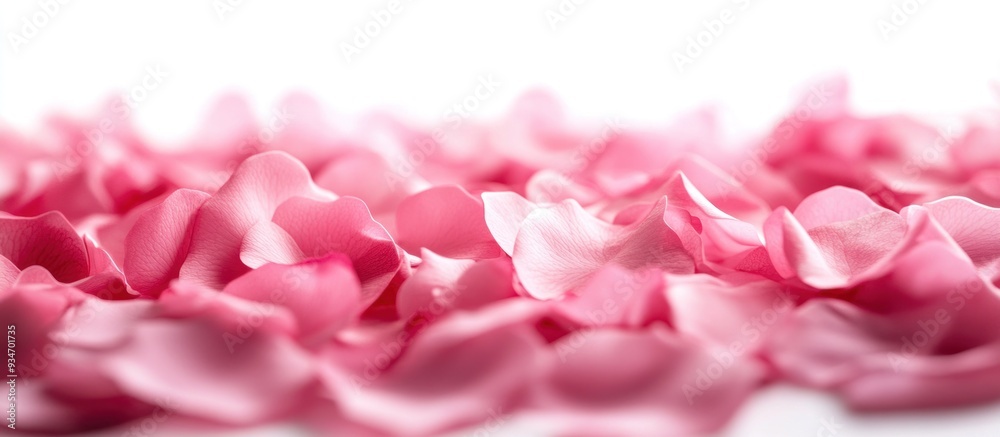 Delicate Pink Rose Petals on White Background Delicate Pink Rose Petals on White Background