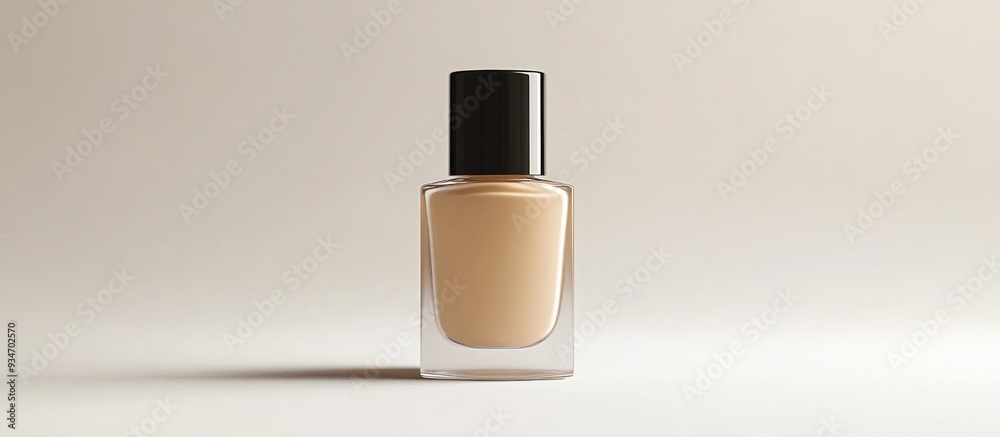 Beige Nail Polish Bottle on White Background Beige Nail Polish Bottle on White Background