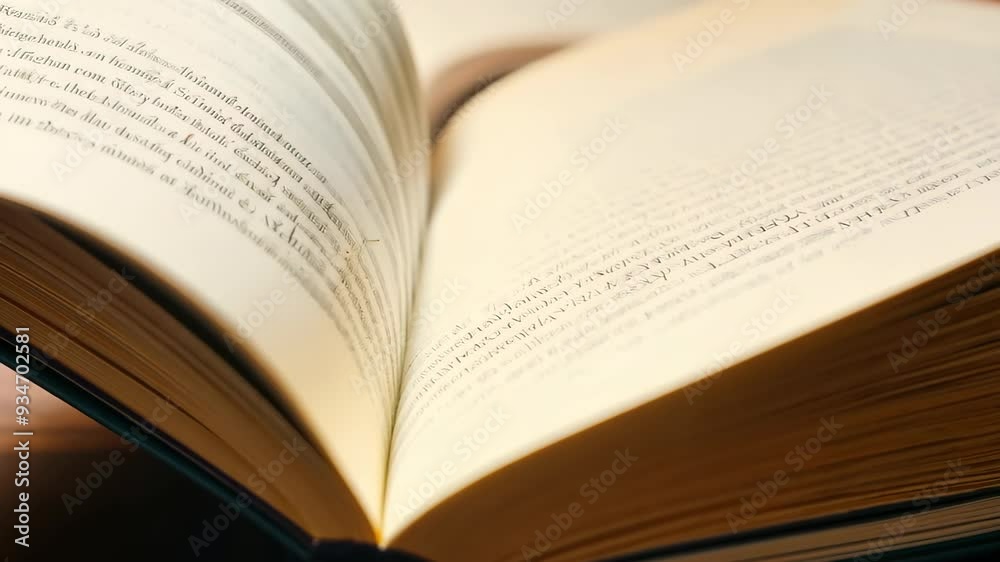 An open book rests atop a table, its pages gently fanned out, inviting readers to explore the words within, while the soft light highlights its textured cover. An open book rests atop a table, its pages gently fanned out, inviting readers to explore the words within, while the soft light highlights its textured cover.