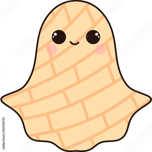 Halloween conchas ghost clipart Mexican sweet bread illustration Spooky season photo