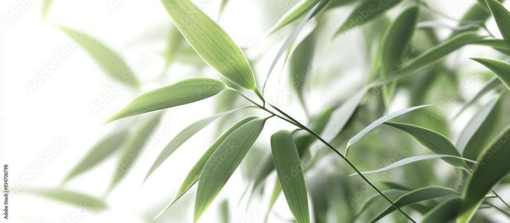 Obraz premium Tranquil Bamboo Leaves in Sunlight