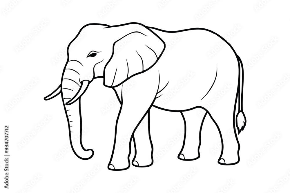 Obraz premium elephant illustration line art vector