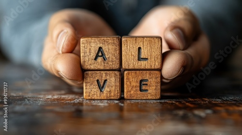 Wooden Blocks Spelling Alive