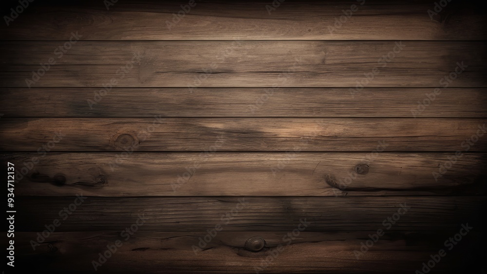 Naklejka premium Dark brown wooden plank. Made with generative AI technology