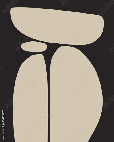 abstract minimalist neutral stone silhouette
