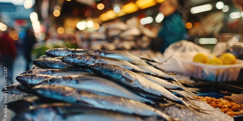 Fresh Raw Anchovies Available at the FishmongerÃ¢â‚¬â„¢s Stall photo