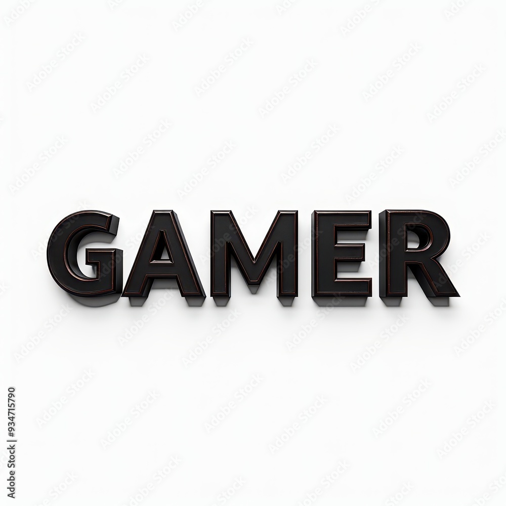 Bold 3D text spelling 'Gamer' in black against a clean, white background. Bold 3D text spelling 'Gamer' in black against a clean, white background.