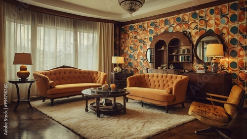 retro vintage interior design concept