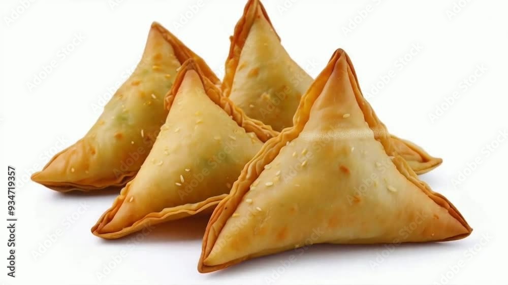 Rotate samosas table white background HD 4K Video Clip Rotate samosas table white background HD 4K Video Clip