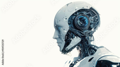 Robotics intelligent robot automation engineering technology humanoid artificial intelligence machine learning isolated white background