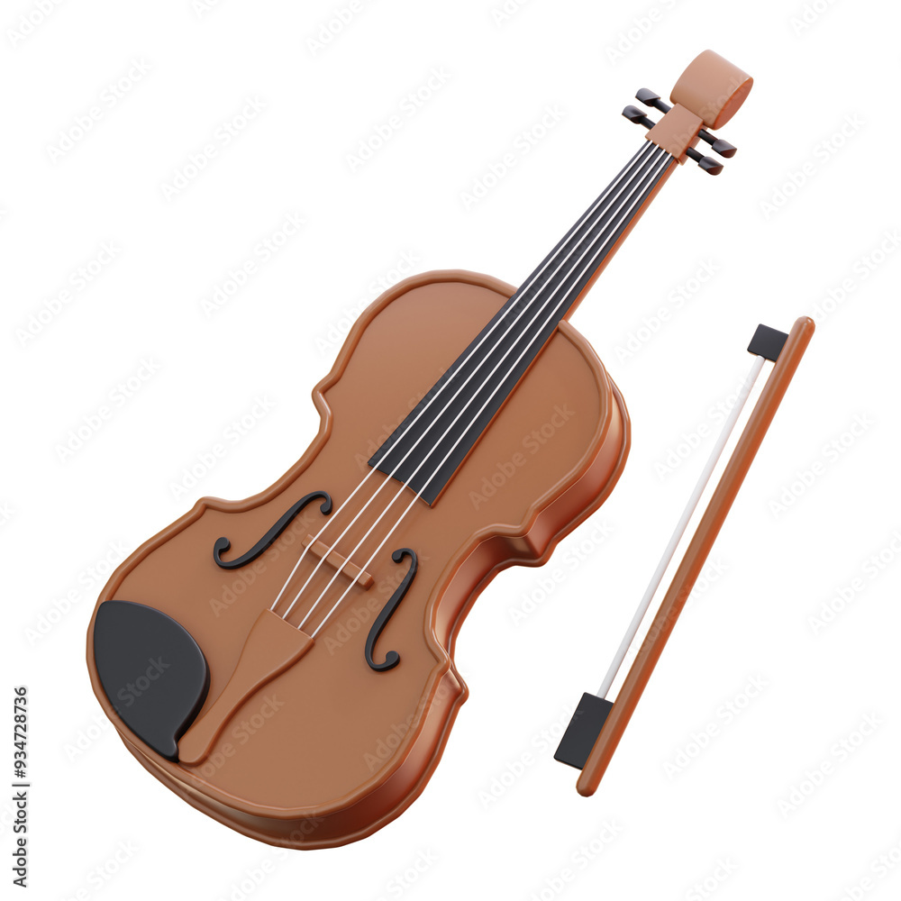 Fototapeta premium VIOLIN 3D ICON ILLUATRATION