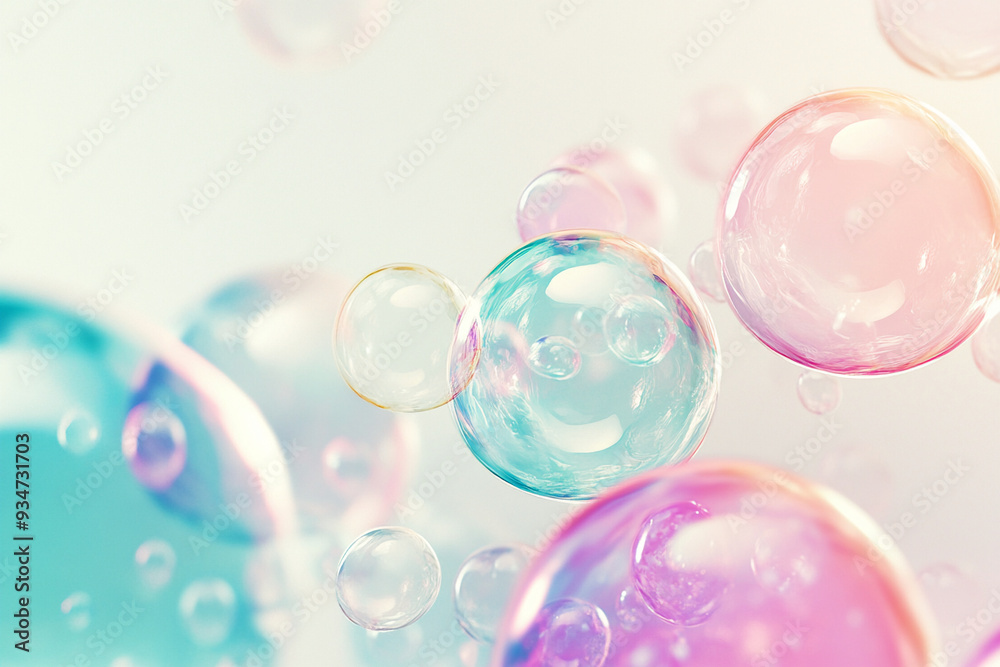 Pastel bubbles with a soft glow pastel background Pastel bubbles with a soft glow pastel background