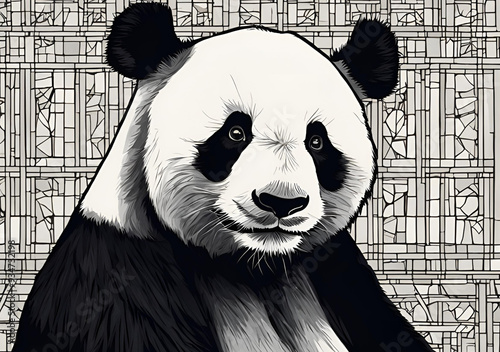 Panda in Geometric Wonderland photo