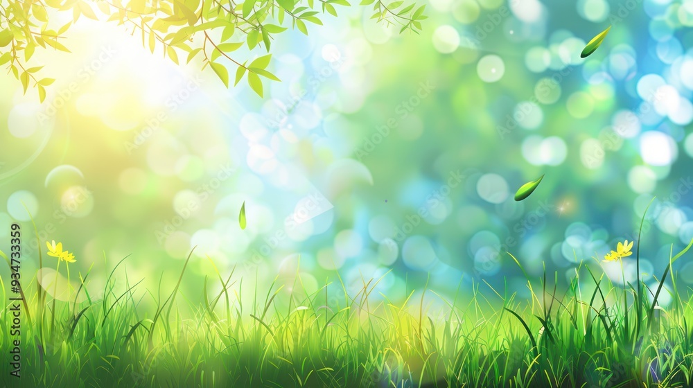 Sunlit Meadow with Blooming Flowers Sunlit Meadow with Blooming Flowers