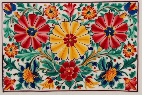 Stunning Norwegian Rosemaling Displaying Traditional Floral Art in Bright Colors