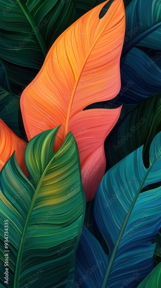 A vibrant scene of tropical leaves in a lush garden, featuring large banana leaves in soft pastel shades of pink, peach, yellow, and green.
A vibrant scene of tropical leaves in a lush garden, featuring large banana leaves in soft pastel shades of pink, peach, yellow, and green.