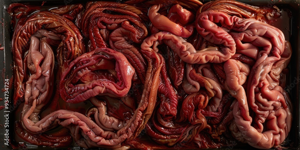 Obraz premium Beef Intestine A Popular Innard Rich in Gelatin Probiotics and Calcium for Bone Health